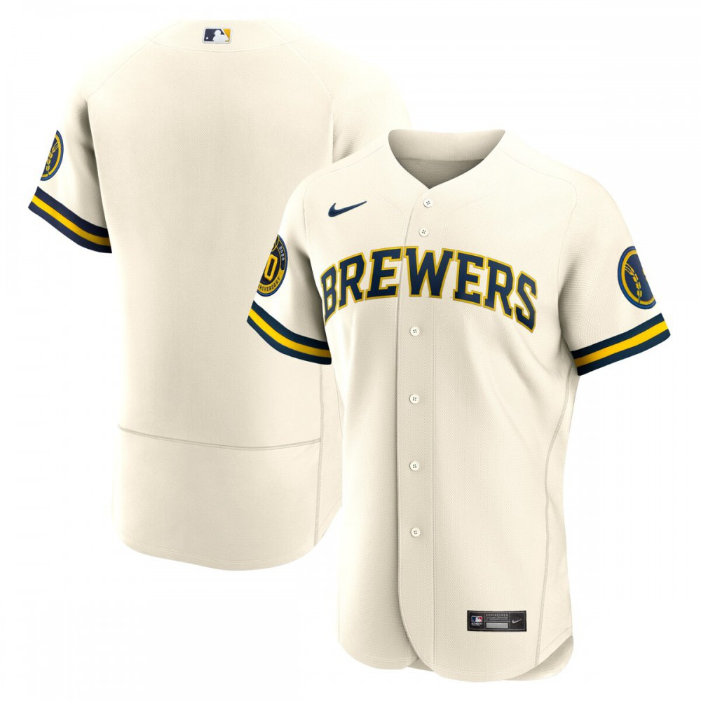 Milwaukee Brewers Home Authentic Team Jersey - Cream-Pro Kit Vault | Brand New 26/27 Sports Jerseys