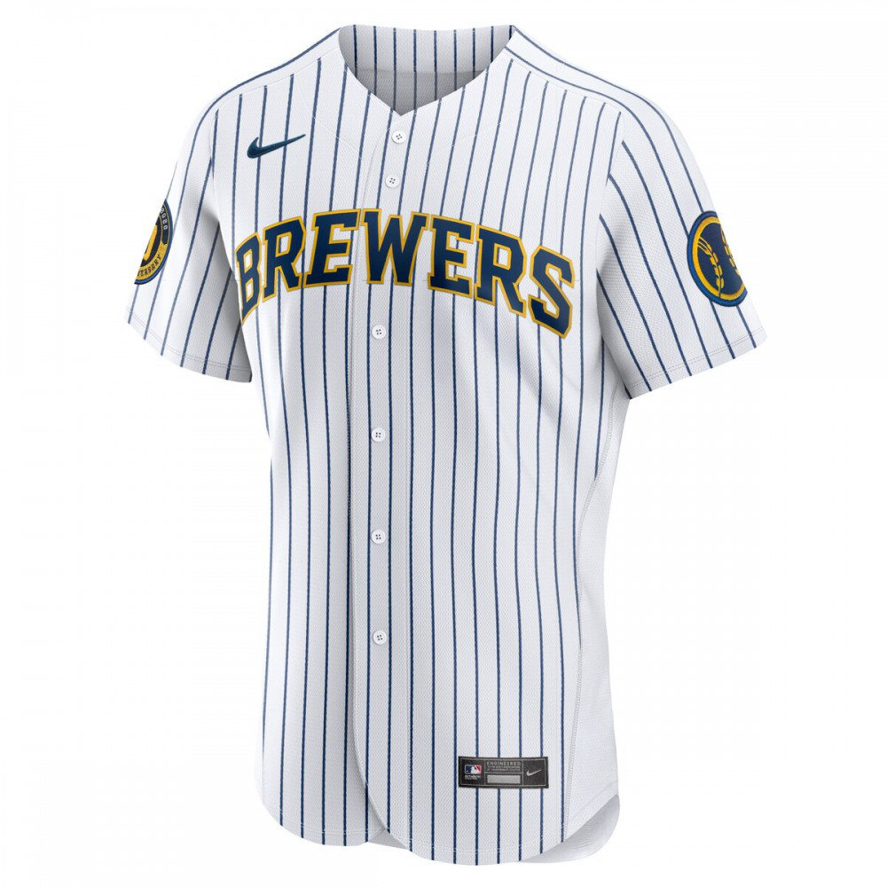 Milwaukee Brewers Alternate Authentic Team Jersey - White-Pro Kit Vault | Brand New 26/27 Sports Jerseys