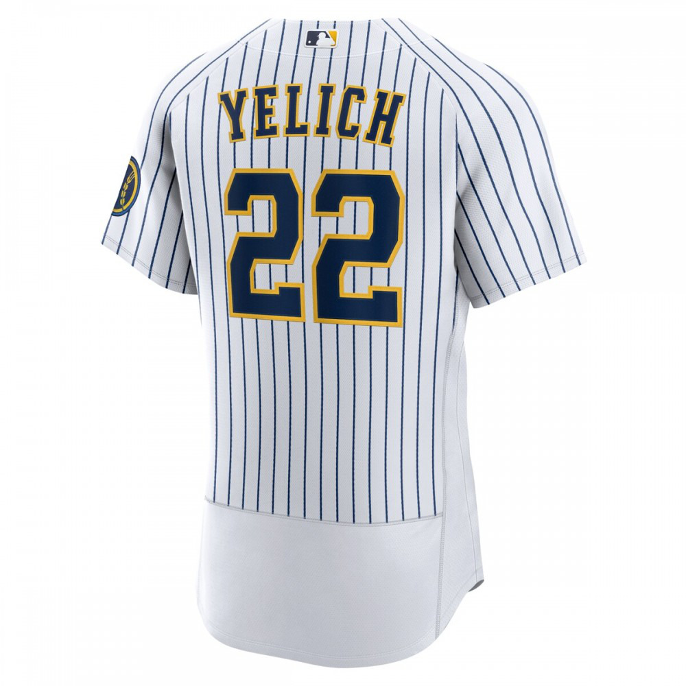 Christian Yelich Milwaukee Brewers Team Alternate Authentic Player Jersey - White-Pro Kit Vault | Brand New 26/27 Sports Jerseys
