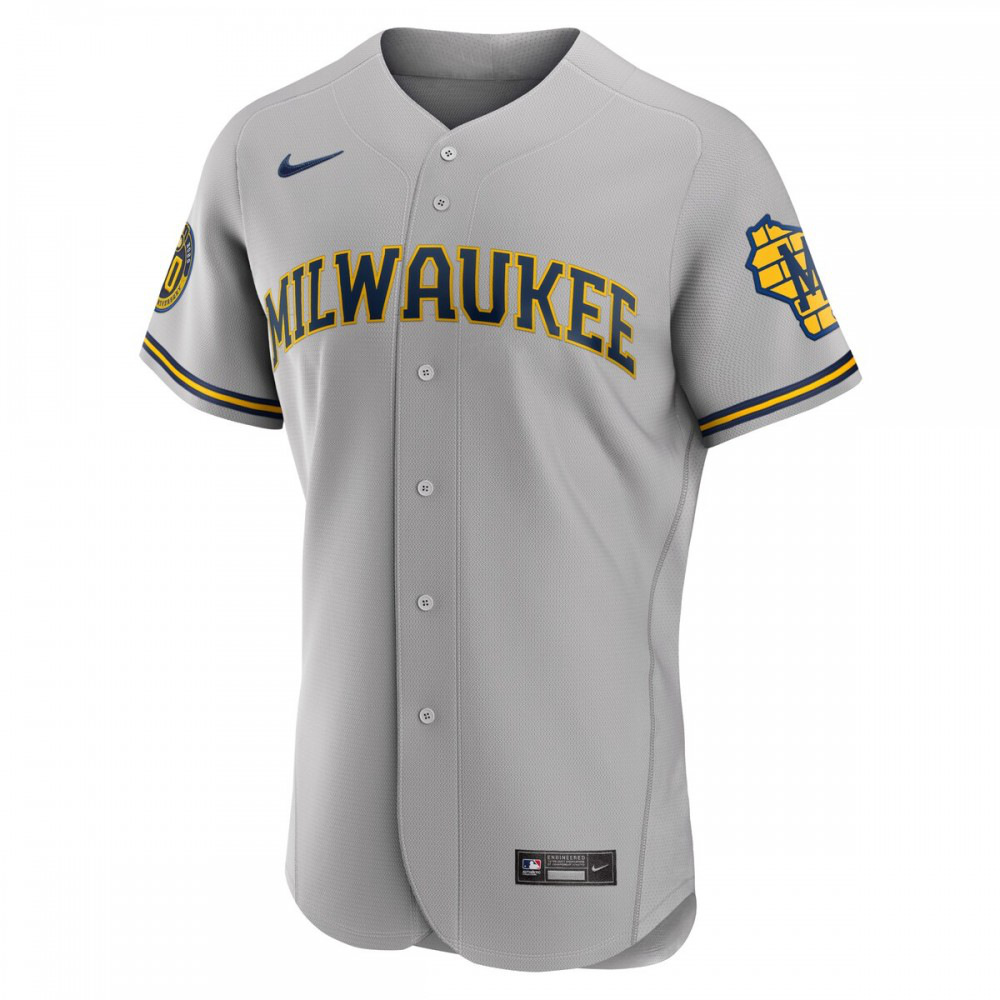 Christian Yelich Milwaukee Brewers Road Authentic Player Jersey - Gray-Pro Kit Vault | Brand New 26/27 Sports Jerseys