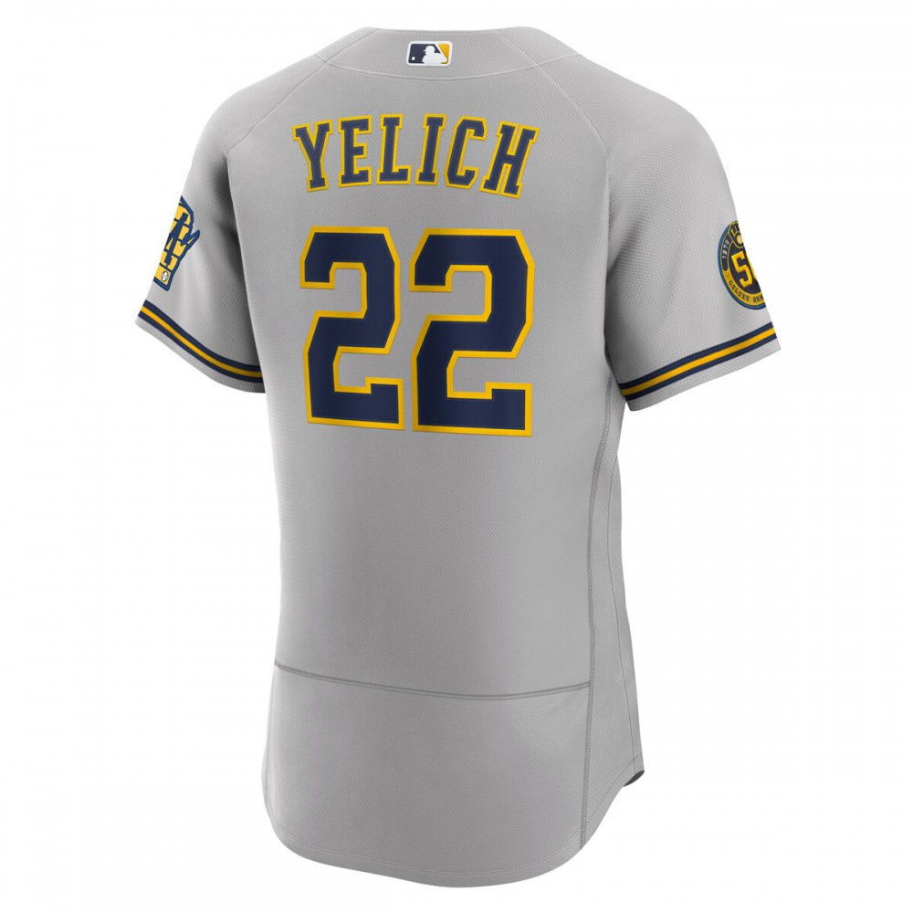 Christian Yelich Milwaukee Brewers Road Authentic Player Jersey - Gray-Pro Kit Vault | Brand New 26/27 Sports Jerseys