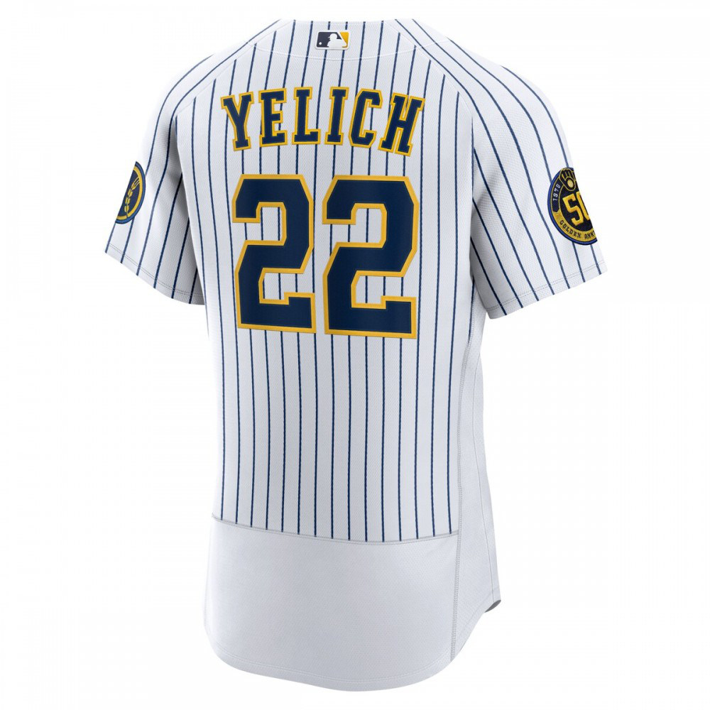 Christian Yelich Milwaukee Brewers Alternate Authentic Player Jersey - White-Pro Kit Vault | Brand New 26/27 Sports Jerseys