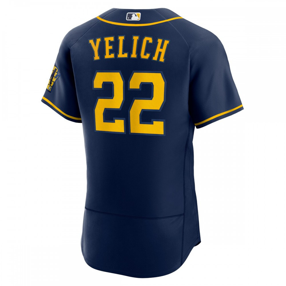 Christian Yelich Milwaukee Brewers Alternate Authentic Player Jersey - Navy-Pro Kit Vault | Brand New 26/27 Sports Jerseys