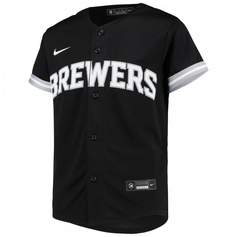 Milwaukee Brewers Youth Replica Team Jersey - Black/White-Pro Kit Vault | Brand New 26/27 Sports Jerseys