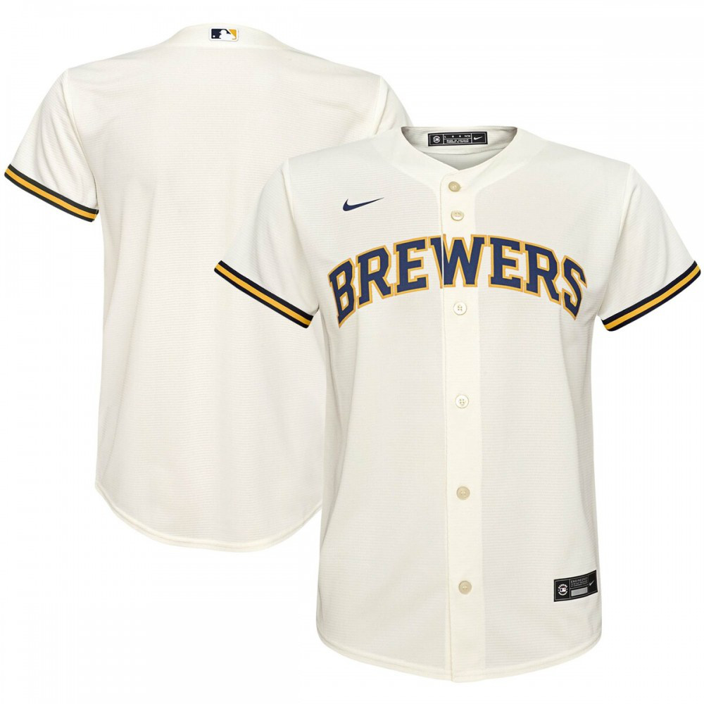Milwaukee Brewers Youth Home Replica Team Jersey - Cream-Pro Kit Vault | Brand New 26/27 Sports Jerseys