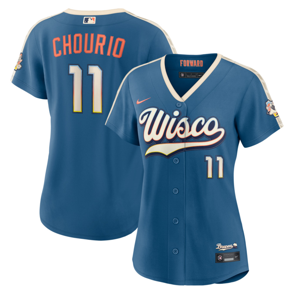Jackson Chourio Milwaukee Brewers Women's 2026 City Connect Stadium Jersey - Mineral Blue-Pro Kit Vault | Brand New 26/27 Sports Jerseys