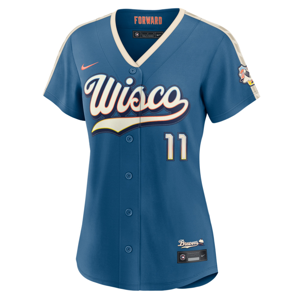 Jackson Chourio Milwaukee Brewers Women's 2026 City Connect Stadium Jersey - Mineral Blue-Pro Kit Vault | Brand New 26/27 Sports Jerseys