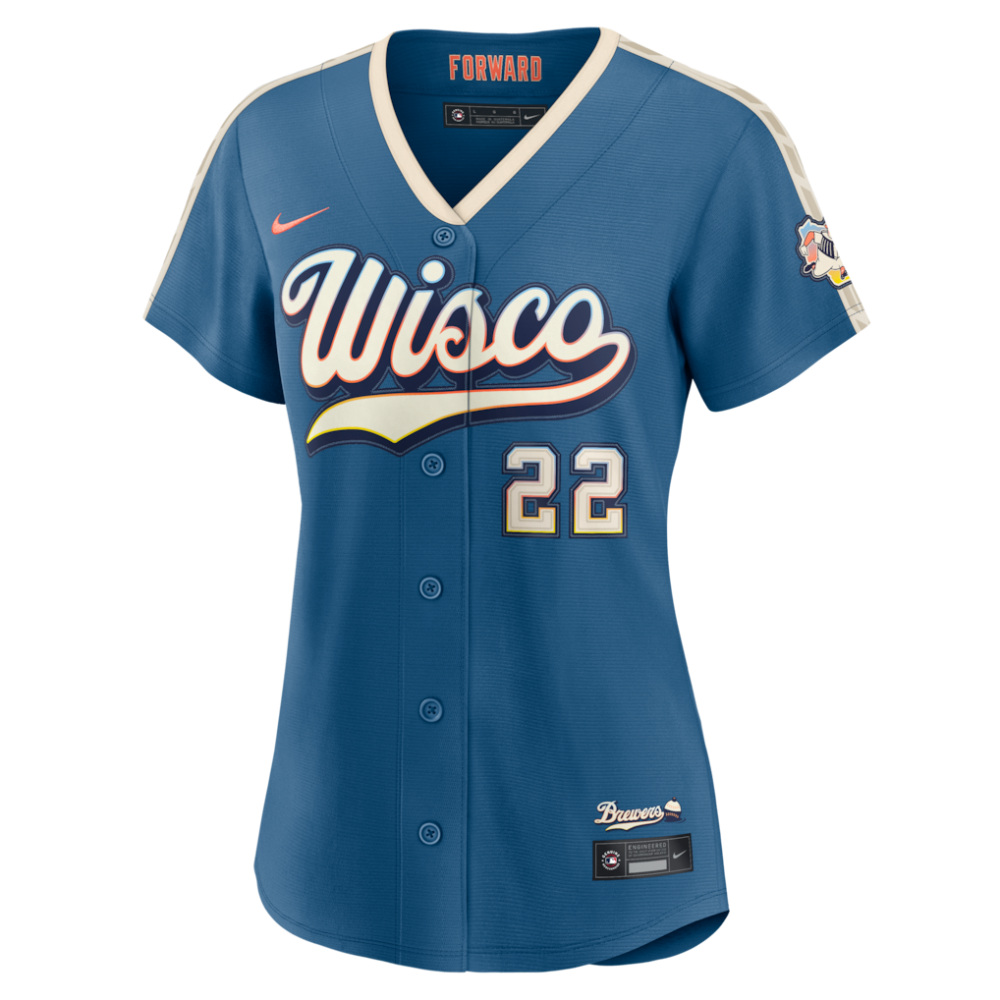 Christian Yelich Milwaukee Brewers Women's 2026 City Connect Stadium Jersey - Mineral Blue-Pro Kit Vault | Brand New 26/27 Sports Jerseys