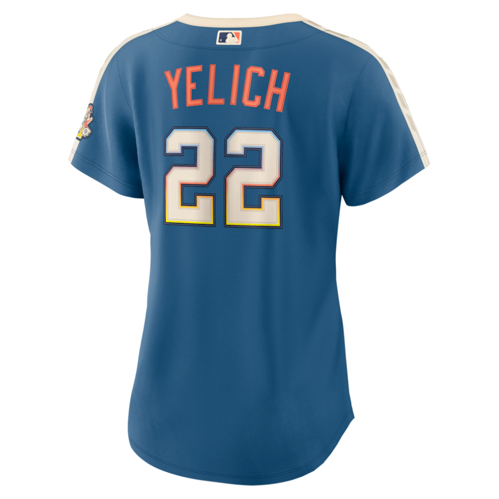 Christian Yelich Milwaukee Brewers Women's 2026 City Connect Stadium Jersey - Mineral Blue-Pro Kit Vault | Brand New 26/27 Sports Jerseys