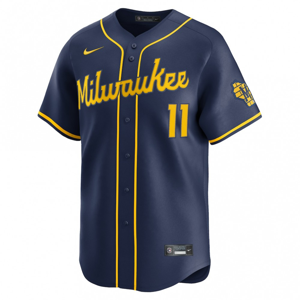 Jackson Chourio Milwaukee Brewers Alternate 2 Limited Jersey - Navy-Pro Kit Vault | Brand New 26/27 Sports Jerseys