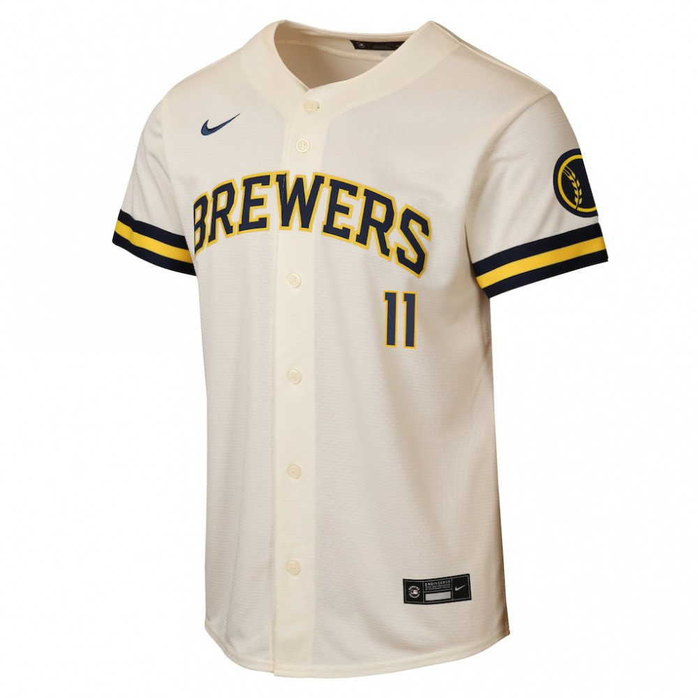 Jackson Chourio Milwaukee Brewers Youth Home Stadium Jersey - Cream-Pro Kit Vault | Brand New 26/27 Sports Jerseys