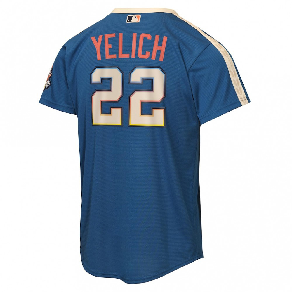 Christian Yelich Milwaukee Brewers Youth 2026 City Connect Stadium Jersey - Mineral Blue-Pro Kit Vault | Brand New 26/27 Sports Jerseys