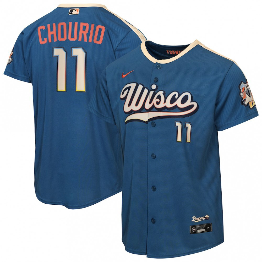 Jackson Chourio Milwaukee Brewers Youth 2026 City Connect Stadium Jersey - Mineral Blue-Pro Kit Vault | Brand New 26/27 Sports Jerseys