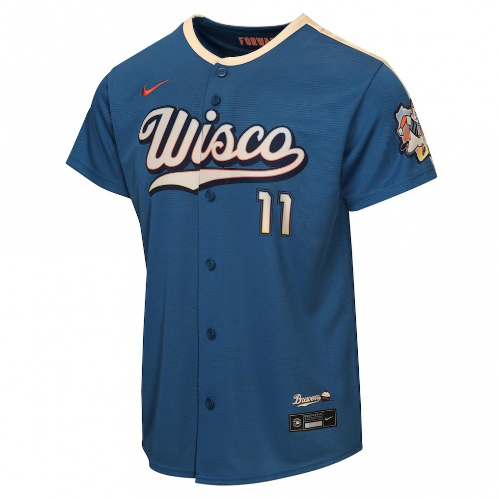 Jackson Chourio Milwaukee Brewers Youth 2026 City Connect Stadium Jersey - Mineral Blue-Pro Kit Vault | Brand New 26/27 Sports Jerseys