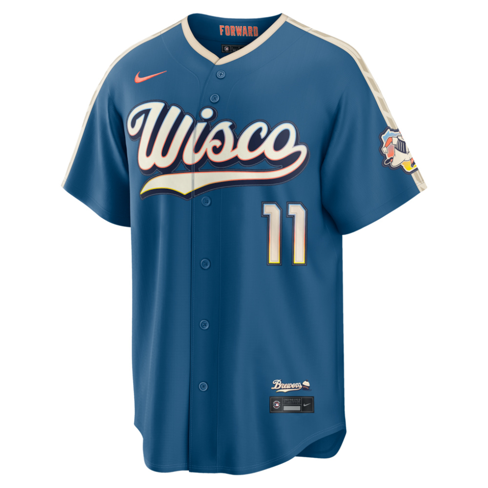 Jackson Chourio Milwaukee Brewers 2026 City Connect Stadium Jersey - Mineral Blue-Pro Kit Vault | Brand New 26/27 Sports Jerseys