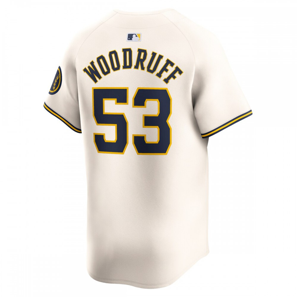 Brandon Woodruff Milwaukee Brewers Home Limited Player Jersey - Cream-Pro Kit Vault | Brand New 26/27 Sports Jerseys