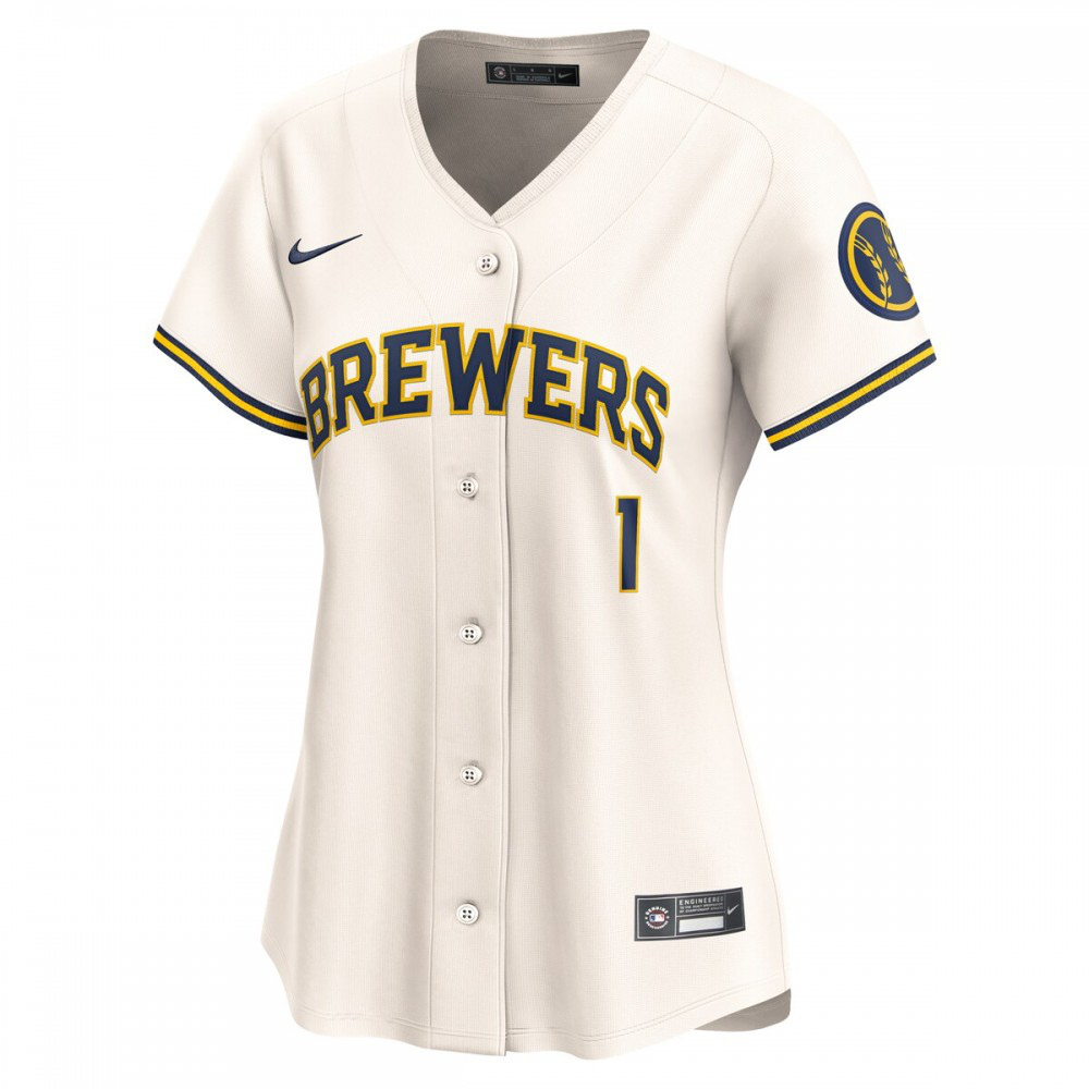 Milwaukee Brewers Women's #1 Mom Home Limited Jersey - Cream-Pro Kit Vault | Brand New 26/27 Sports Jerseys