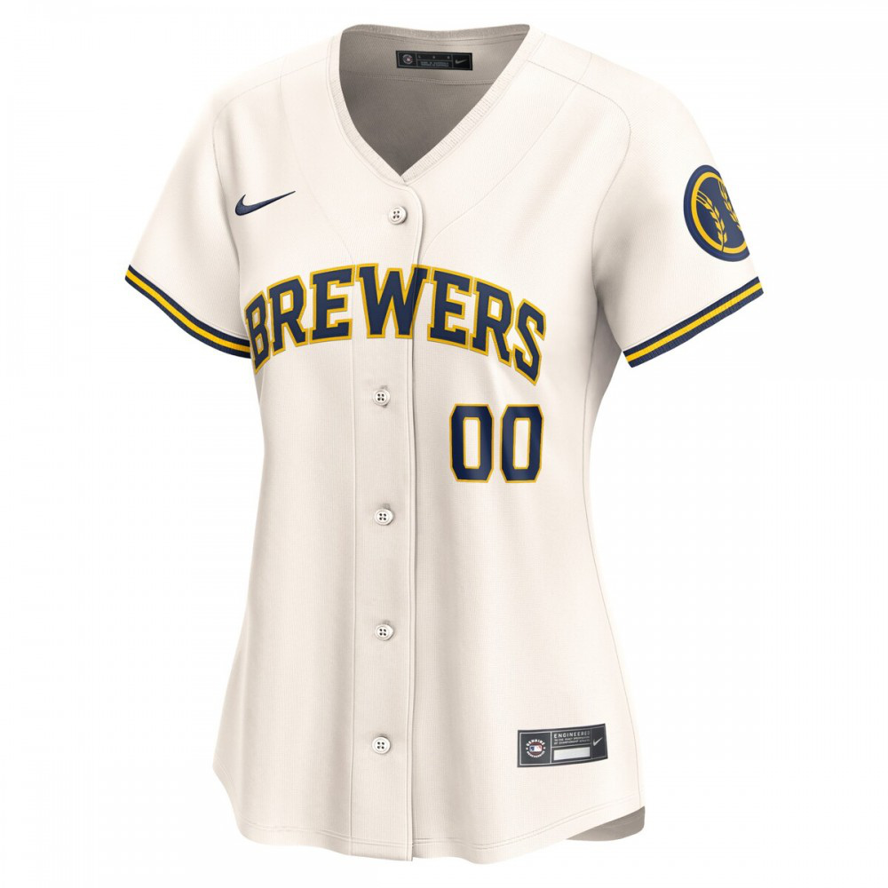 Milwaukee Brewers Women's Home Limited Custom Jersey - Cream-Pro Kit Vault | Brand New 26/27 Sports Jerseys
