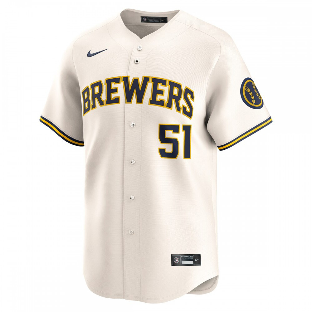 Freddy Peralta Milwaukee Brewers Home Limited Player Jersey - Cream-Pro Kit Vault | Brand New 26/27 Sports Jerseys