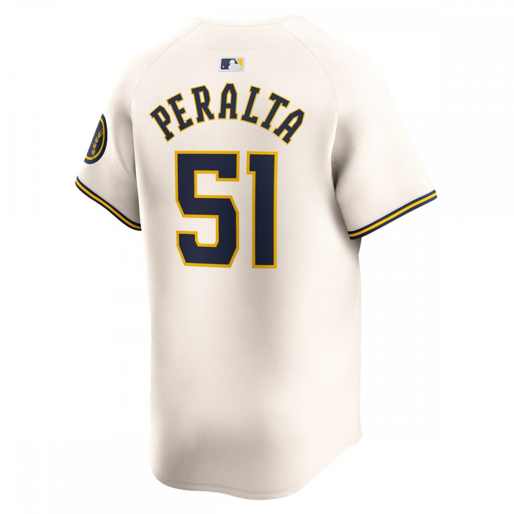 Freddy Peralta Milwaukee Brewers Home Limited Player Jersey - Cream-Pro Kit Vault | Brand New 26/27 Sports Jerseys
