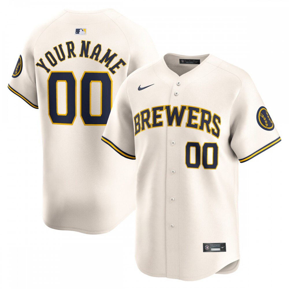 Milwaukee Brewers Home Limited Custom Jersey - Cream-Pro Kit Vault | Brand New 26/27 Sports Jerseys