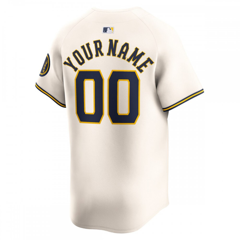 Milwaukee Brewers Home Limited Custom Jersey - Cream-Pro Kit Vault | Brand New 26/27 Sports Jerseys