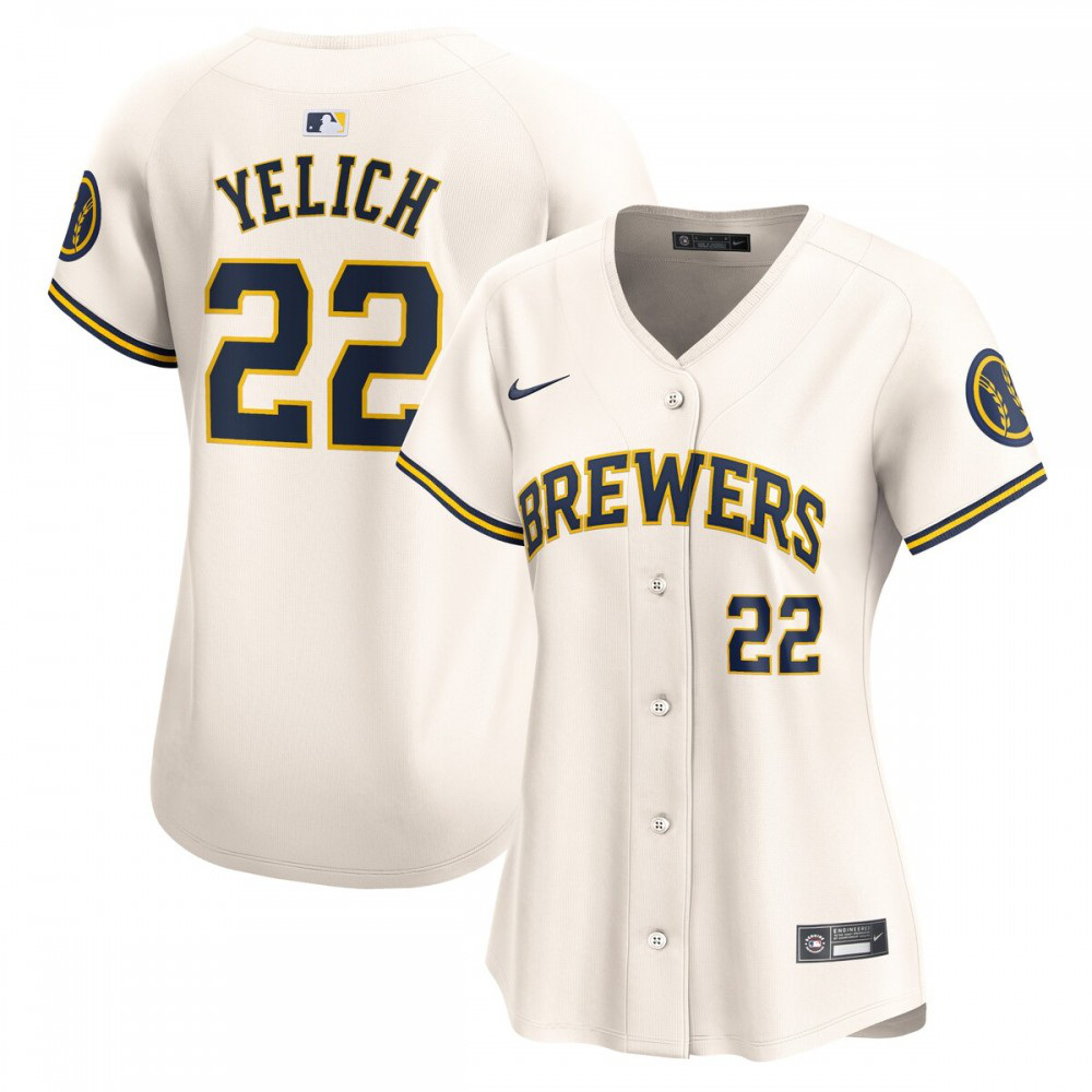 Christian Yelich Milwaukee Brewers Women's Home Limited Player Jersey - Cream-Pro Kit Vault | Brand New 26/27 Sports Jerseys