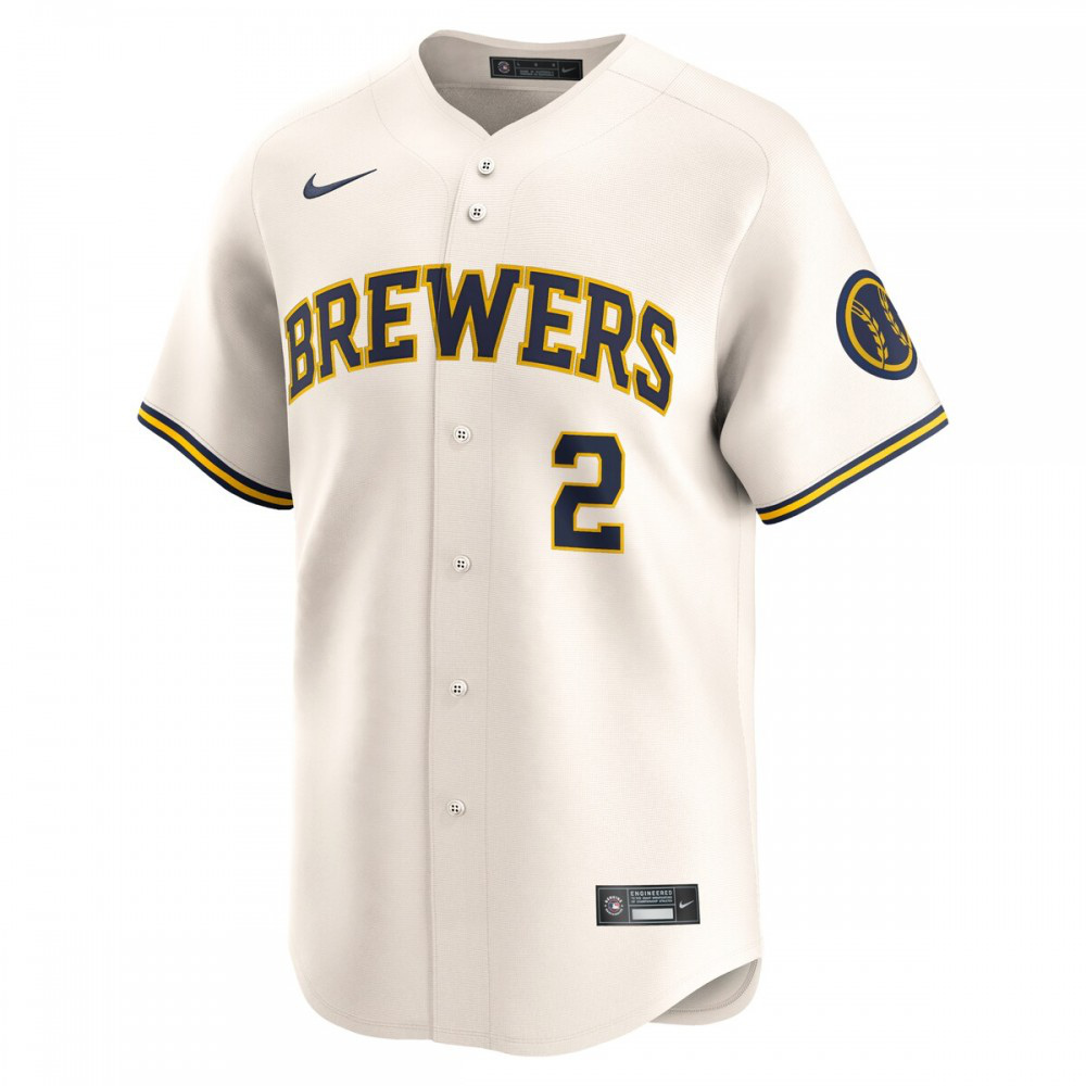 Brice Turang Milwaukee Brewers Home Limited Player Jersey - Cream-Pro Kit Vault | Brand New 26/27 Sports Jerseys