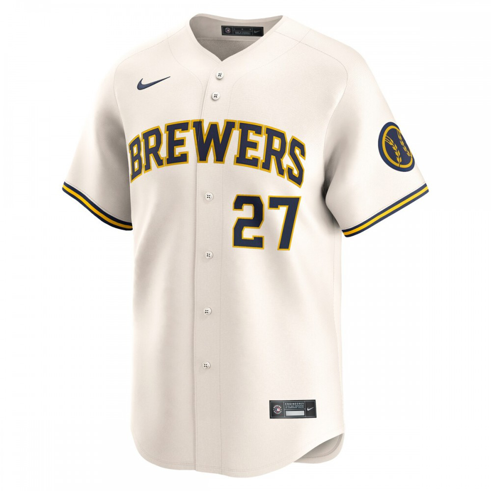 Willy Adames Milwaukee Brewers Home Limited Player Jersey - Cream-Pro Kit Vault | Brand New 26/27 Sports Jerseys