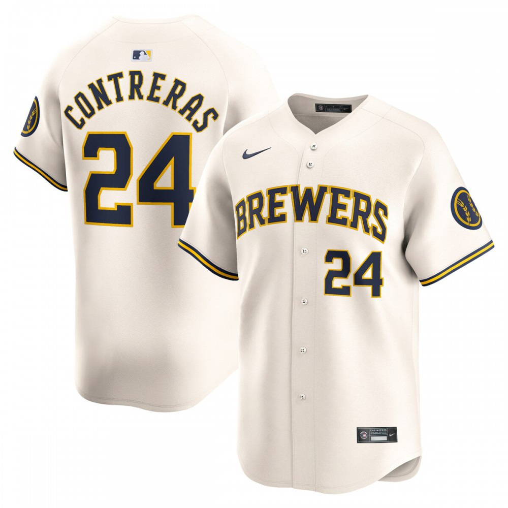 William Contreras Milwaukee Brewers Home Limited Player Jersey - Cream-Pro Kit Vault | Brand New 26/27 Sports Jerseys