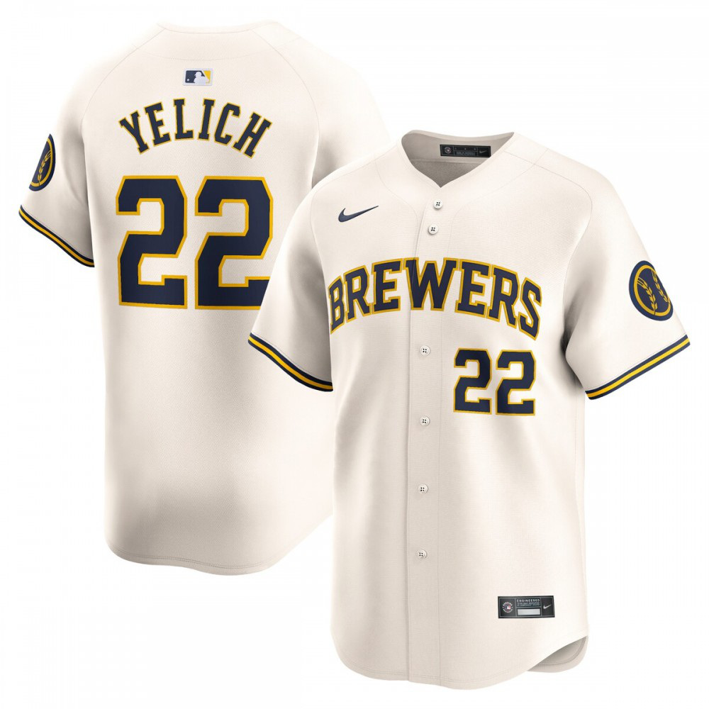 Christian Yelich Milwaukee Brewers Home Limited Player Jersey - Cream-Pro Kit Vault | Brand New 26/27 Sports Jerseys