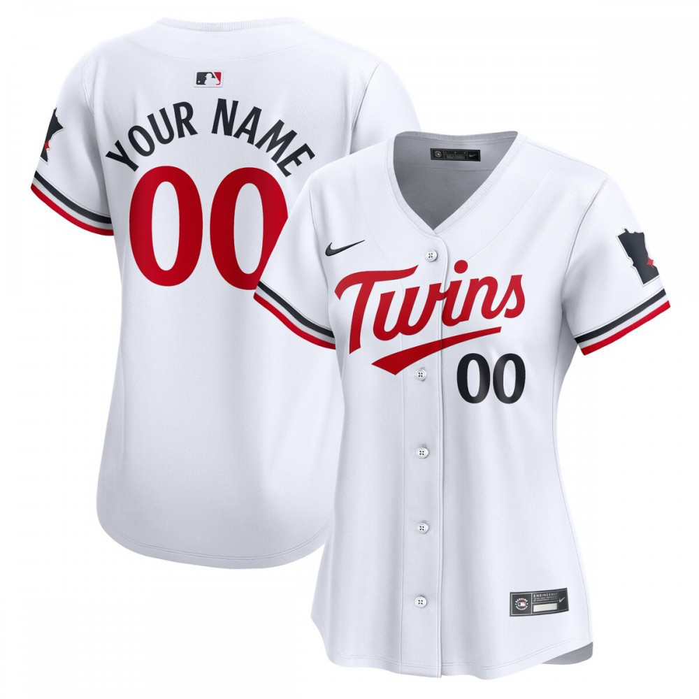 Minnesota Twins Women's Home Limited Custom Jersey - White-Pro Kit Vault | Brand New 26/27 Sports Jerseys