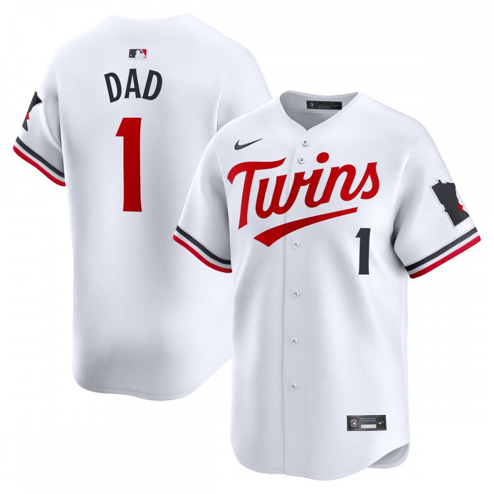 Minnesota Twins #1 Dad Home Limited Jersey - White-Pro Kit Vault | Brand New 26/27 Sports Jerseys