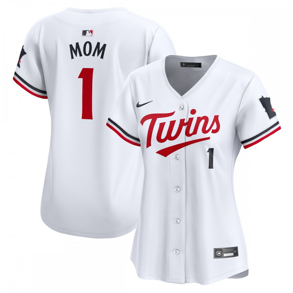 Minnesota Twins Women's #1 Mom Home Limited Jersey - White-Pro Kit Vault | Brand New 26/27 Sports Jerseys