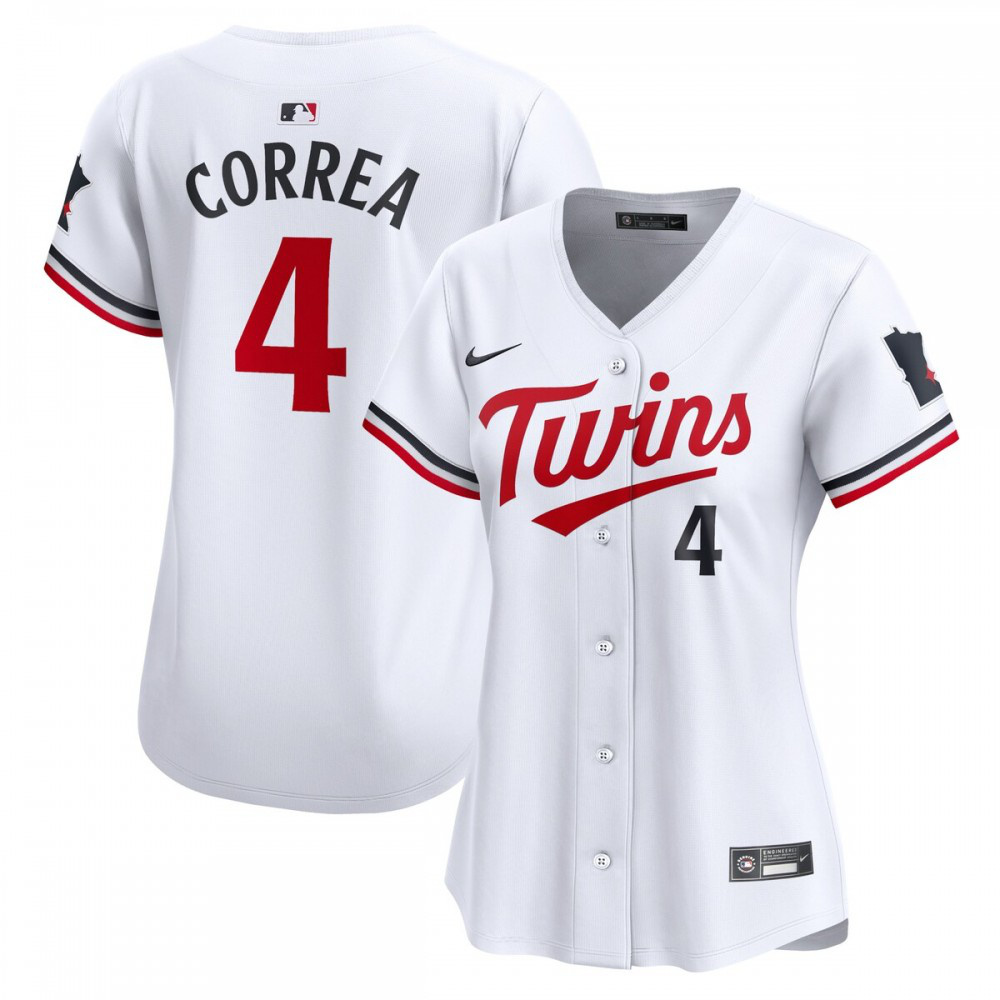 Carlos Correa Minnesota Twins Women's Home Limited Player Jersey - White-Pro Kit Vault | Brand New 26/27 Sports Jerseys