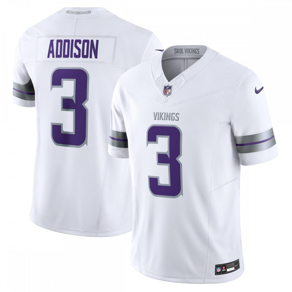 Jordan Addison Minnesota Vikings Alternate Vapor F.U.S.E. Limited Jersey - White-Pro Kit Vault | Brand New 26/27 Sports Jerseys