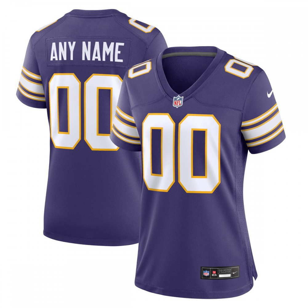 Minnesota Vikings Women's Classic Custom Game Jersey - Purple-Pro Kit Vault | Brand New 26/27 Sports Jerseys