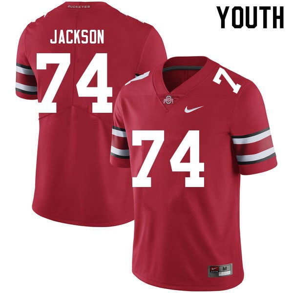 Youth Ohio State Buckeyes #74 Donovan Jackson Red Nike Stitch Jersey-Pro Kit Vault | Brand New 26/27 Sports Jerseys