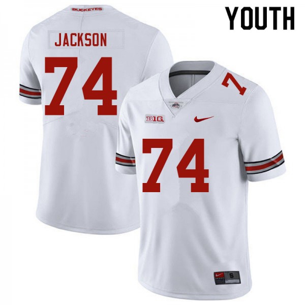 Youth Ohio State Buckeyes #74 Donovan Jackson White Nike Stitch Jersey-Pro Kit Vault | Brand New 26/27 Sports Jerseys