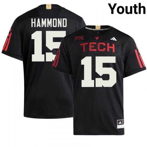 Texas Tech Red Raiders #15 Will Hammond Youth Stitch Jerseys - Black-Pro Kit Vault | Brand New 26/27 Sports Jerseys