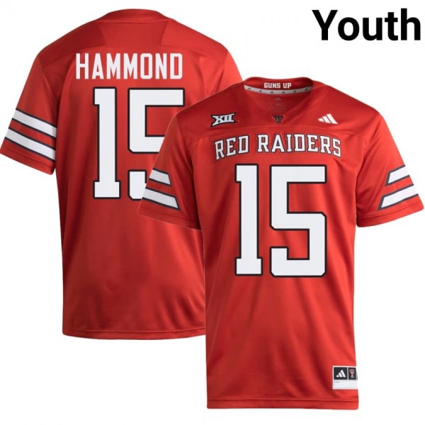Texas Tech Red Raiders #15 Will Hammond Youth Stitch Jerseys - Red-Pro Kit Vault | Brand New 26/27 Sports Jerseys
