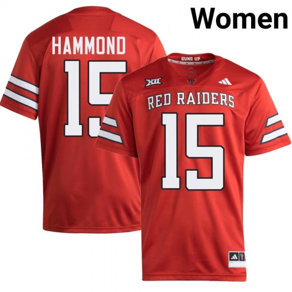 Texas Tech Red Raiders #15 Will Hammond Women Stitch Jersey - Red-Pro Kit Vault | Brand New 26/27 Sports Jerseys