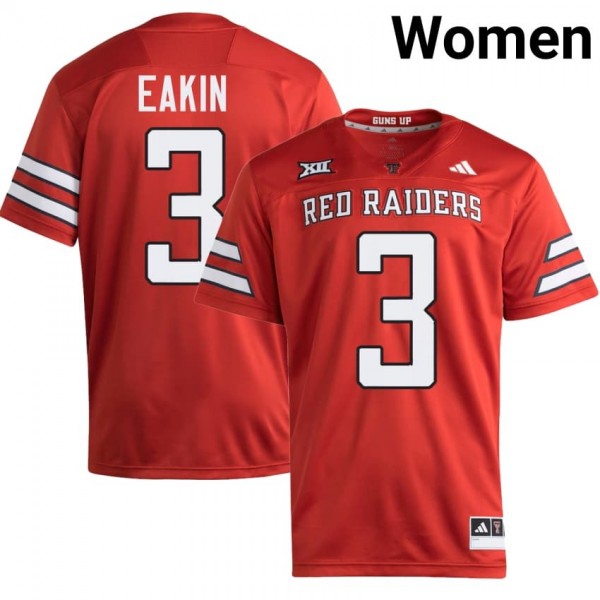 Texas Tech Red Raiders #3 Coy Eakin Women Stitch Jersey - Red-Pro Kit Vault | Brand New 26/27 Sports Jerseys