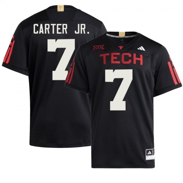 Texas Tech Red Raiders #7 Terrance Carter Jr. Men Stitch Jerseys - Black-Pro Kit Vault | Brand New 26/27 Sports Jerseys