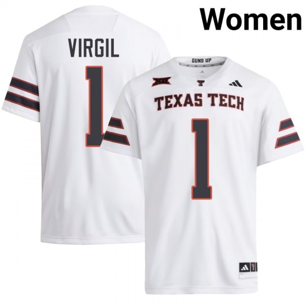 Texas Tech Red Raiders #1 Reggie Virgil Women Stitch Jerseys - White-Pro Kit Vault | Brand New 26/27 Sports Jerseys