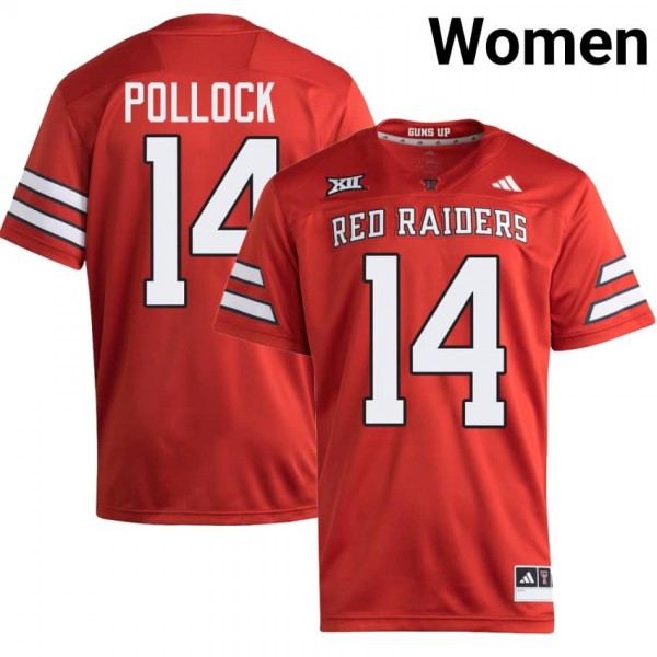 Texas Tech Red Raiders #14 Brice Pollock Women Stitch Jerseys - Red-Pro Kit Vault | Brand New 26/27 Sports Jerseys