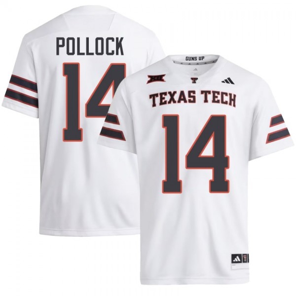 Texas Tech Red Raiders #14 Brice Pollock Men Stitch Jerseys - White-Pro Kit Vault | Brand New 26/27 Sports Jerseys