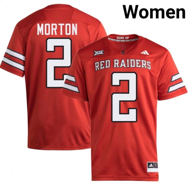 Texas Tech Red Raiders #2 Behren Morton Women Stitch Jersey - Red-Pro Kit Vault | Brand New 26/27 Sports Jerseys