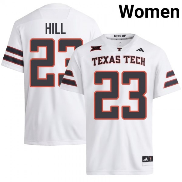 Texas Tech Red Raiders #23 Adam Hill Women Stitch Jerseys - White-Pro Kit Vault | Brand New 26/27 Sports Jerseys