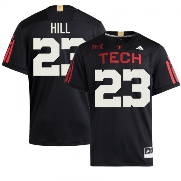 Texas Tech Red Raiders #23 Adam Hill Men Stitch Jersey - Black-Pro Kit Vault | Brand New 26/27 Sports Jerseys